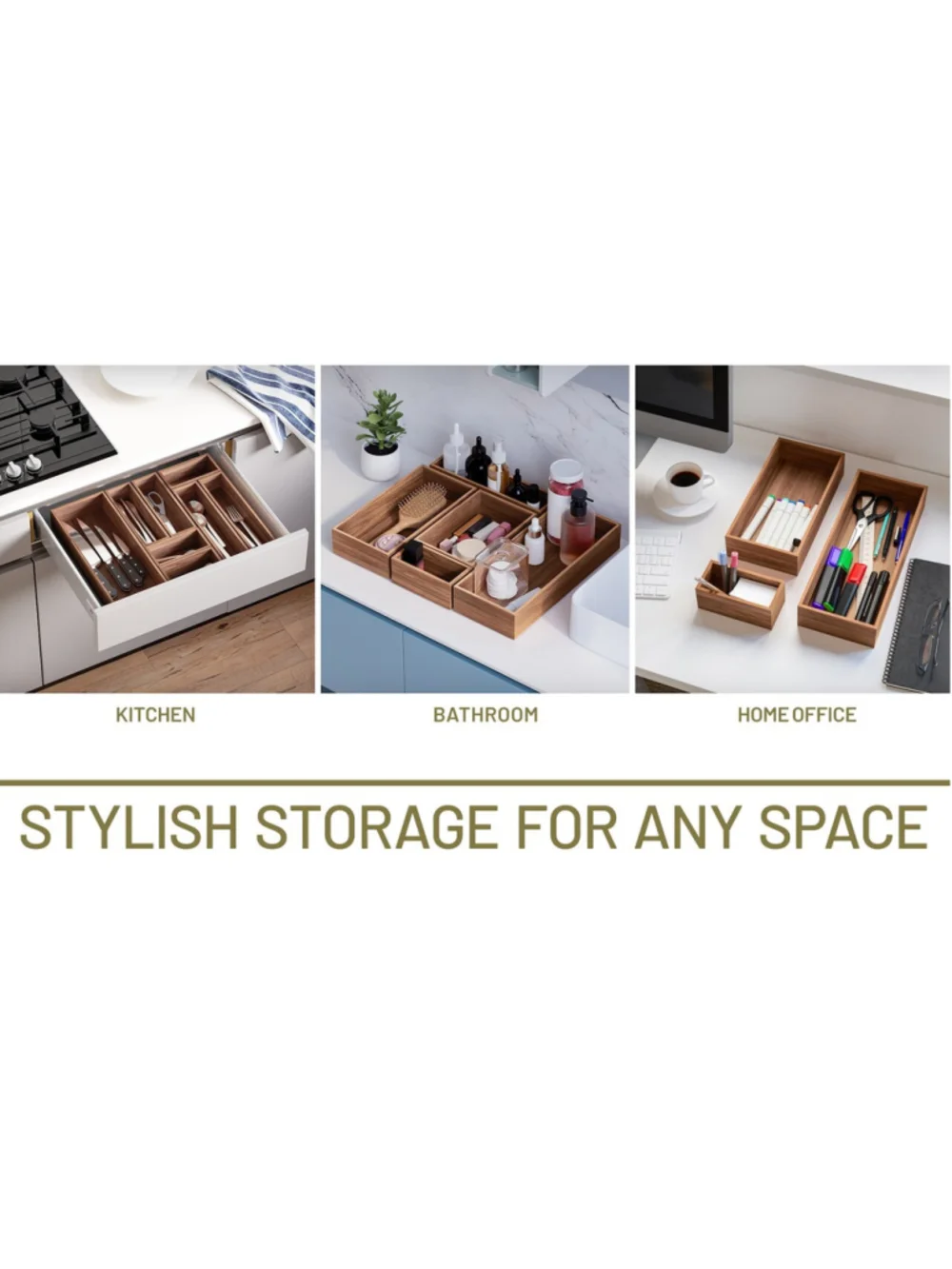 Seville Classics 10-Piece Acacia Storage Box Set